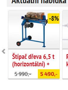 Štípač dřeva 6,5 t (horizontální) +