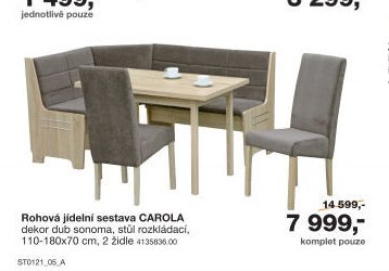 Rohová jídelní sestava CAROLA
