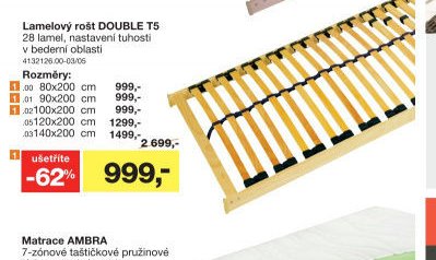 Lamelový rošt DOUBLE T5