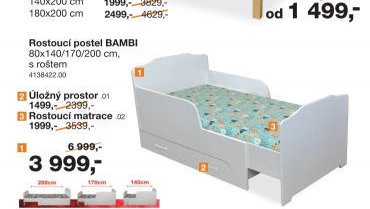 Rostoucí postel BAMBI