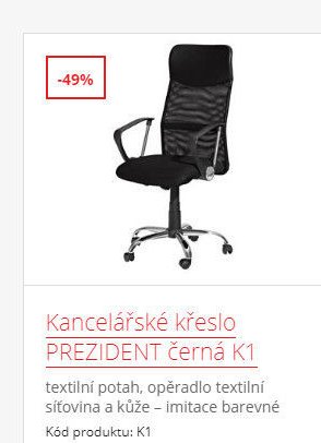 Kancelářské křeslo PREZIDENT černá K1