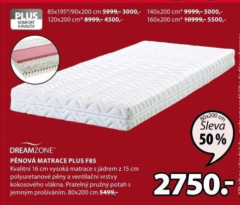 PĚNOVÁ MATRACE PLUS F85