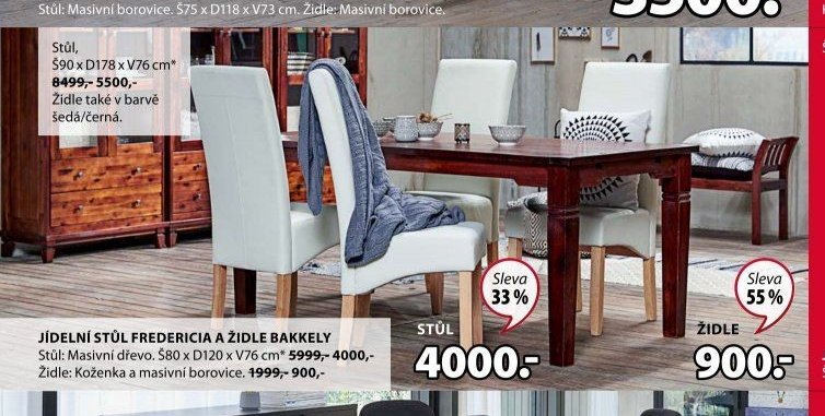 JÍDELNÍ STŮL FREDERICIA A ŽIDLE BAKKELY