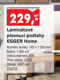 Laminátové plovoucí podlahy EGGER Home