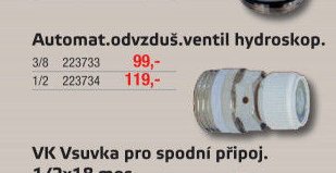 Automat. odvzduš. ventil hydroskop
