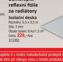 Samolepicí reflexní fólie za radiátory