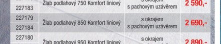Žlab podlahový 850 Komfort liniový