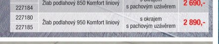 Žlab podlahový 950 Komfort liniový