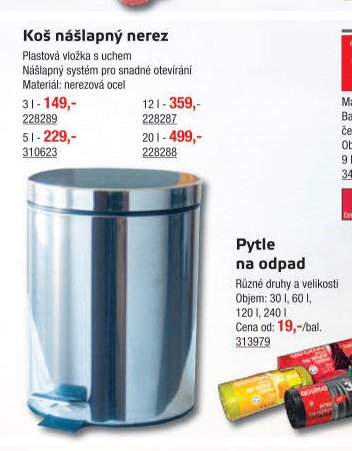 Koš nášlapný nerez