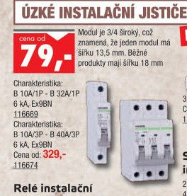 Úzké instalační jističe Noark