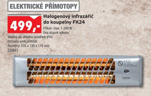 Halogenový infrazářič do koupelny FK24
