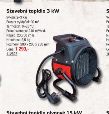 Stavební topidlo 3 kW