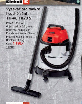 Vysavač pro mokré i suché sání TH-VC 1820 S