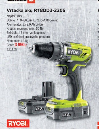 Vrtačka aku R18DD3-220S