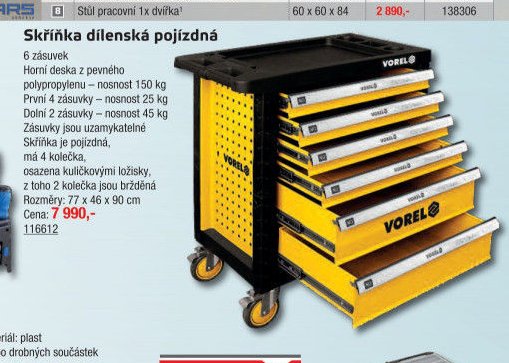 Skříňka dílenská pojízdná