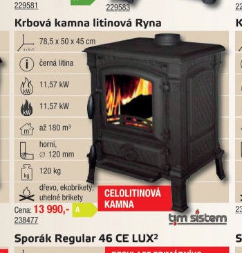 Krbová kamna litinová Ryna