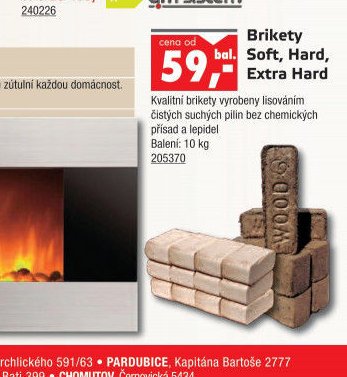Brikety Soft, Hard, Extra Hard