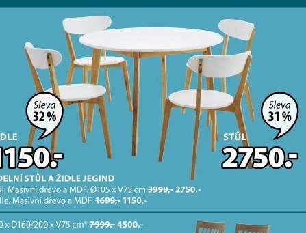JÍDELNÍ STŮL A ŽIDLE JEGIND