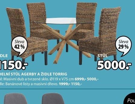 JÍDELNÍ STŮL AGERBY A ŽIDLE TORRIG