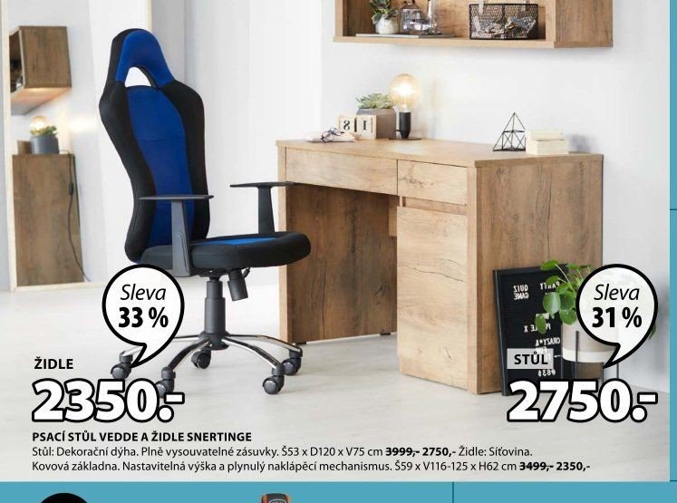 PSACÍ STŮL VEDDE A ŽIDLE SNERTINGE