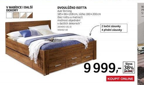 Dvoulůžko Isotta dub Stirling