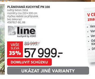 Plánovaná kuchyně PN 100 světlý beton/bílá