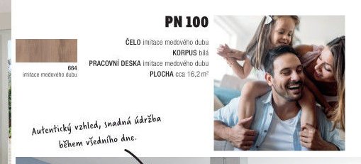 Kuchyně PN 100 imitace medového dubu