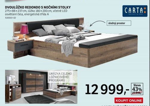 DVOULŮŽKO REDONDO S NOČNÍMI STOLKY