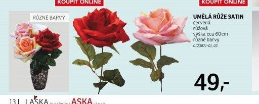 UMĚLÁ RŮŽE SATIN