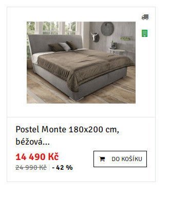 Postel Monte 180x200 cm, béžová...