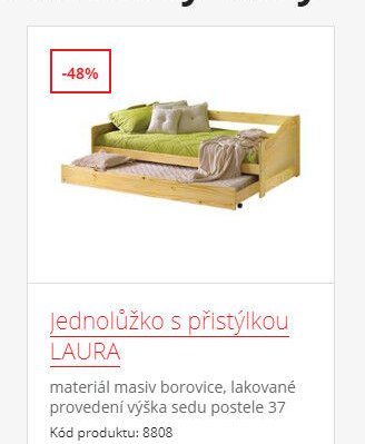 Jednolůžko s přistýlkou LAURA