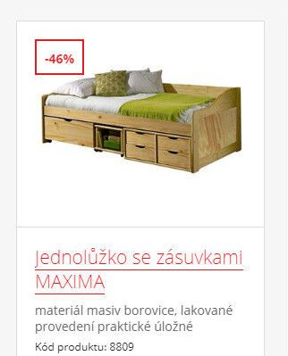 Jednolůžko se zásuvkami MAXIMA