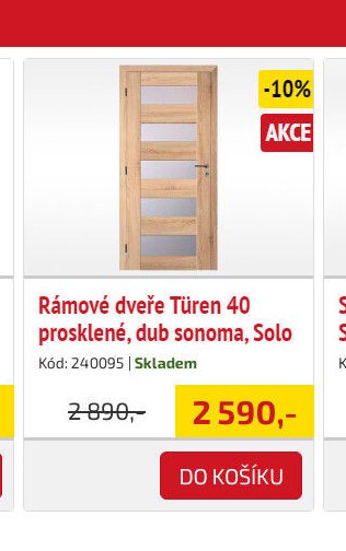 Rámové dveře Türen 40 prosklené, dub sonoma, Solo