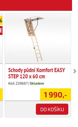 Schody půdní Komfort EASY STEP 120 x 60 cm