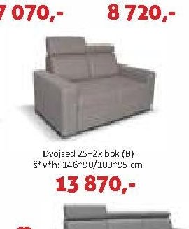Dvojsed 2S+2x bok (B)