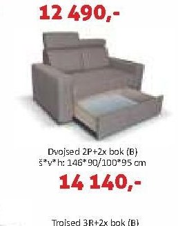 Dvojsed 2P+2x bok (B)