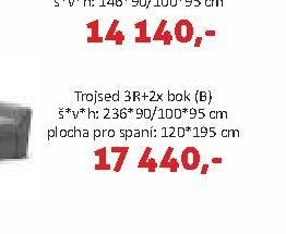 Trojsed 3R+2x bok (B)