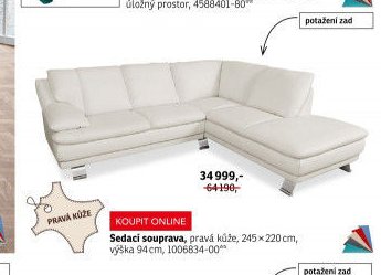 Sedací souprava, pravá kůže