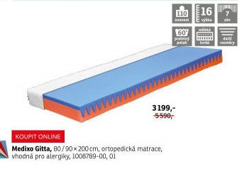 Medixo Gitta, 80/90x200 cm, ortopedická matrace