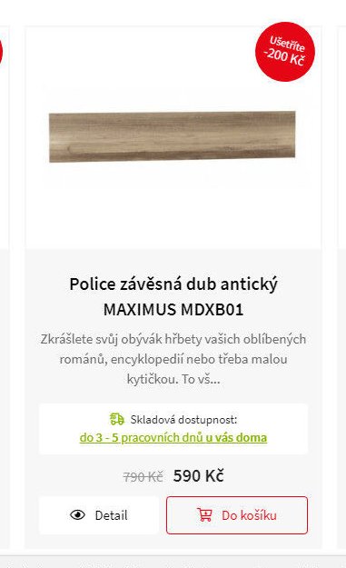Police závěná dub antický MAXIMUS MDXB01
