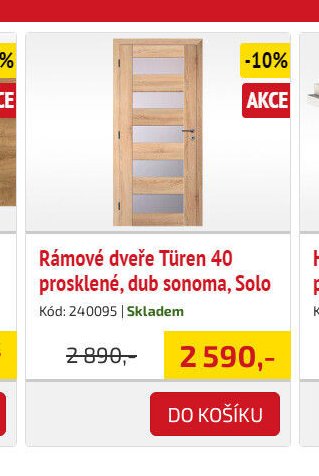Rámové dveře Türen 40 prosklené, dub sonoma, Solo