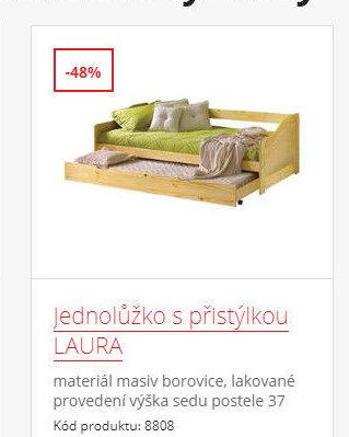 Jednolůžko s přistýlkou LAURA