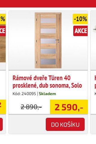 Rámové dveře Türen 40 prosklené, dub sonoma, Solo