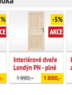 Interiérové dveře Londýn PN - plné