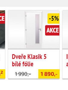 Dveře Klasik 5 bílé fólie