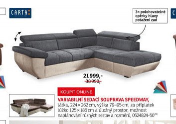 VARIABILNÍ SEDACÍ SOUPRAVA SPEEDWAY