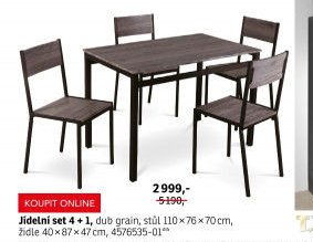 Jídelní set 4 + 1, dub grain