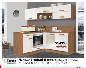Plánovaná kuchyně IP3050, béžová / dub tmavý