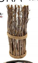 Svíce, dřevo/sklo, výška 40 cm