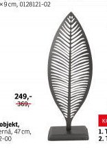 Deko objekt, kov, černá, 47 cm